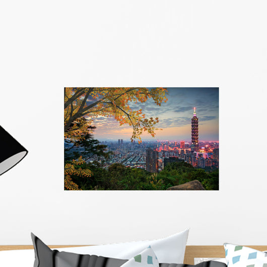 Taipei Taiwan Evening Skyline Wall Decal