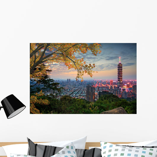 Taipei Taiwan Evening Skyline Wall Decal
