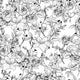 Seamless Monochrome Floral Wall Decal