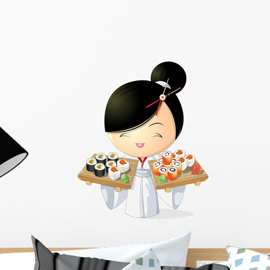 sushi girl Wall Mural