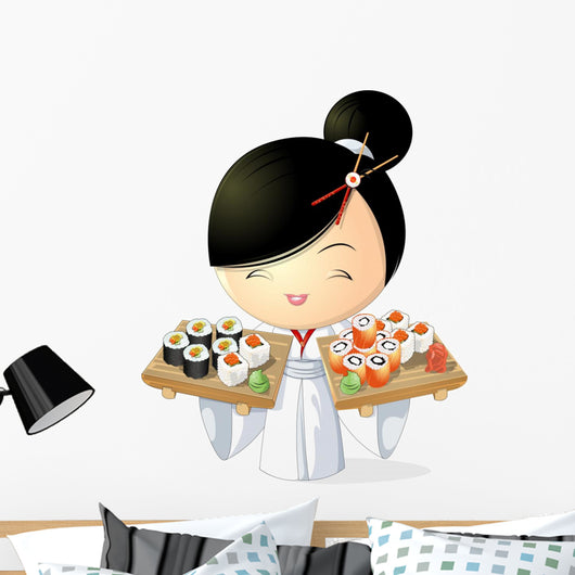 sushi girl Wall Mural