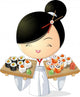 sushi girl Wall Mural