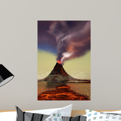 Mountain Volcano shown on a wall