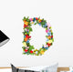 Flower Arrangement Letter D Wall Decal