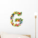 Flower Arrangement Letter G Wall Decal