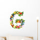 Flower Arrangement Letter G Wall Decal