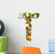 Flower Arrangement Letter T Wall Decal