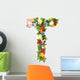 Flower Arrangement Letter T Wall Decal