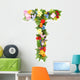 Flower Arrangement Letter T Wall Decal
