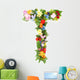 Flower Arrangement Letter T Wall Decal