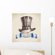 4th of July vintage background. Independence Day of America Wall Mural