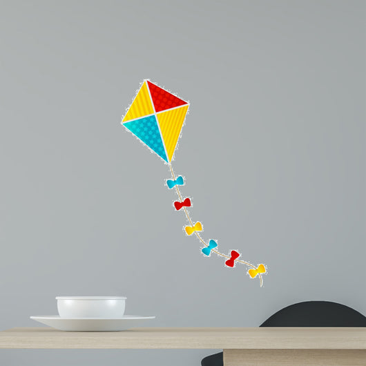 Color Paper Kite on White Background Wall Decal