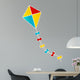 Color Paper Kite on White Background Wall Decal