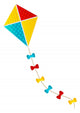 Color Paper Kite on White Background Wall Decal