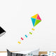 Color Paper Kite on White Background Wall Decal