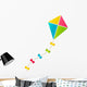 Color Paper Kite on White Background Wall Decal