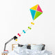 Color Paper Kite on White Background Wall Decal