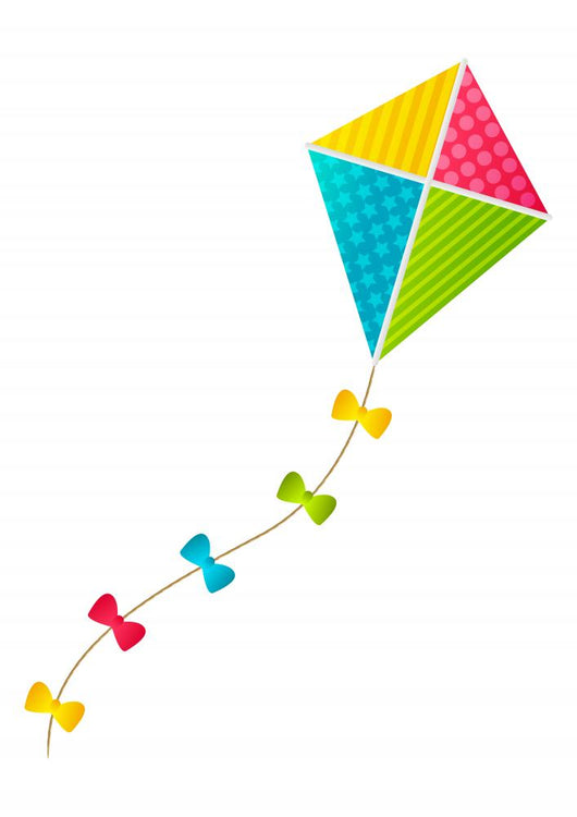 Color Paper Kite on White Background Wall Decal
