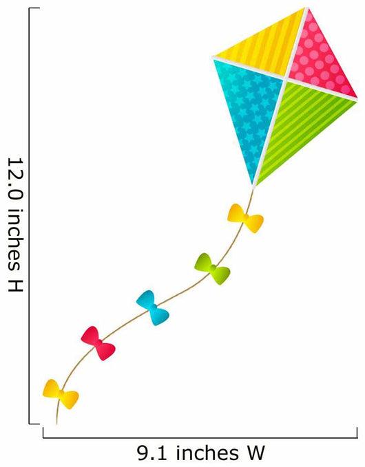 Color Paper Kite on White Background Wall Decal