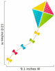 Color Paper Kite on White Background Wall Decal