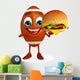 Rugby Ball Character Wall Decal