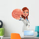Young Doctor with brain anatomy Wall Decal