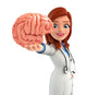 Young Doctor with brain anatomy Wall Decal