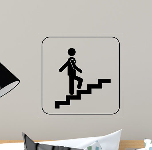 Man on Stairs going up symbol, vector Wall Decal