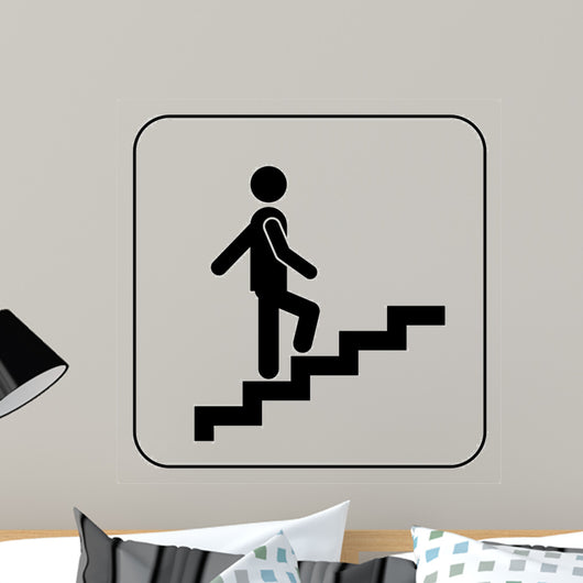 Man on Stairs going up symbol, vector Wall Decal