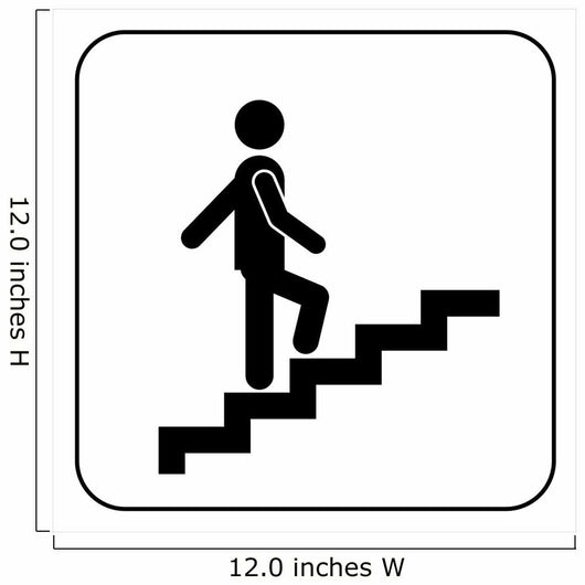 Man on Stairs going up symbol, vector Wall Decal