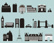 Silhouettes Famous Cities Vector