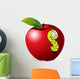 illustration of Cartoon Worm In Red Apple Wall Decal