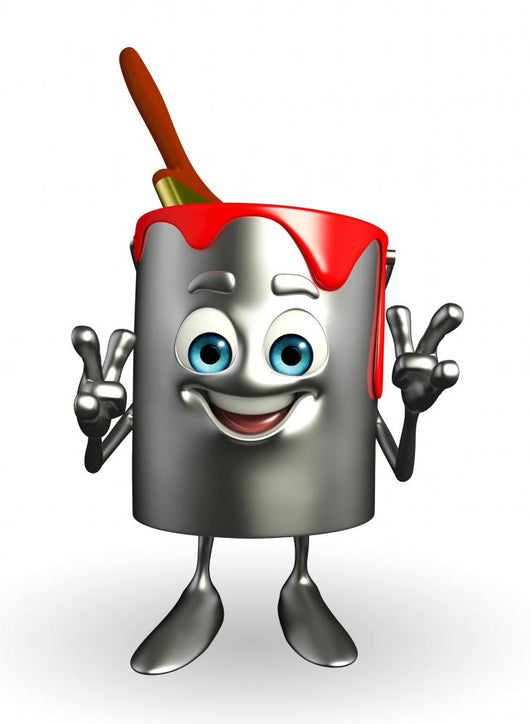 Paint Bucket Character is pointing Wall Decal