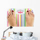 Feet on bathroom scale with word "SOS" on dial Wall Decal