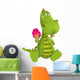 3D Cartoon Dragon with Ice Cream Wall Decal