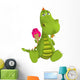 3D Cartoon Dragon with Ice Cream Wall Decal