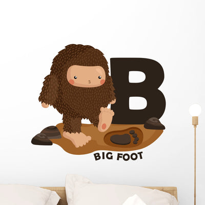 B for Bigfoot Wall Decal shown on a wall