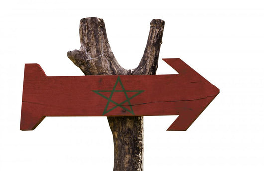 Morocco Wooden Sign White