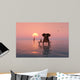 elephant and dog sitting in the middle of the sea Wall Mural