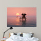 elephant and dog sitting in the middle of the sea Wall Mural