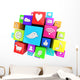 Social media symbols Wall Decal