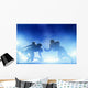 American football players in game, touchdown. Stadium lights Wall Mural