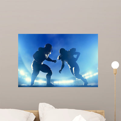 American Football Players Game shown on a wall