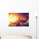 Muscular strong man with hero, athletic body shape showing power Wall Mural