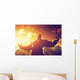 Muscular strong man with hero, athletic body shape showing power Wall Mural
