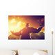 Muscular strong man with hero, athletic body shape showing power Wall Mural