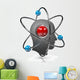 Head Atom Wall Decal
