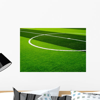 Soccer Field Grass Wall Decal shown on a wall