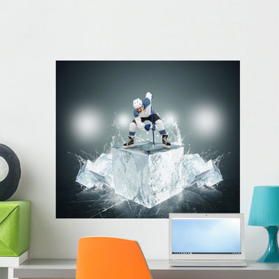 Hockey Player with Ice shown on a wall