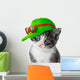 Kitten With Green Cap Wall Decal